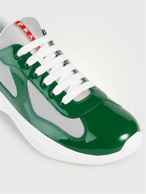 prada america's cup leather and mesh sneakers|prada americas cup farfetch.